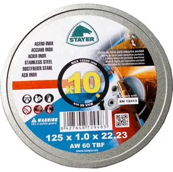 Řezný kotouč Kotouč řezný na kov, Ø 125 x 1 mm, 10 kusů, Stayer Standard 3775.1005