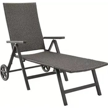 ASKO Zahradní lehátko ratan CALVIN model 2023 942 šedá / antracit