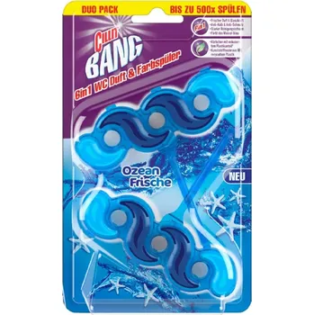 WC čistič Cillit BANG Tuhý WC blok 6v1 svěží oceán, 2 ks