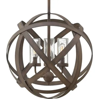 Venkovní osvětlení HINKLEY Carson - ručně kované venkovní závěsné světlo rezavě hnědá 3 x 40 W - Doprava zdarma