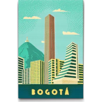 Diamantové malování Diamantové malování - Bogotá, Kolumbie Velikost: 40x60cm, Rámování: Pouze srolované plátno, Diamanty: Kulaté