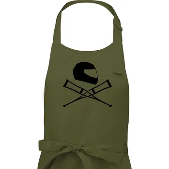 Kuchyňská zástěra Silniční helma / berle - Dámská zástěra na vaření - Univerzální velikost ( Khaki )