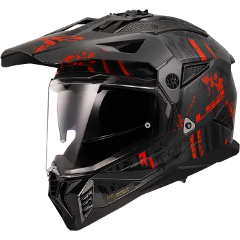 Helma na motorku Ls2 mx702 pioneer ii crazy black red-06 2xl