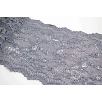 Elastická krajka, vsadka - šedá - šířka 17 cm