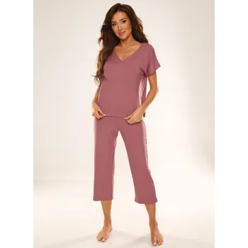 Dámské pyžamo Luxusní viskózové pyžamo De Lafense Freya 694 Freya II kr/r S-2XL Velikost: M, Barva: Růžová