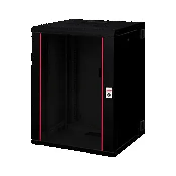 Racková skříň ROLINE 19" rozvaděč 16U, závěsný, dvoudílný, Pro, š. 600, h. 600, černý - 26.21.0183