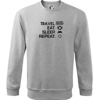 Chlapecké tričko Eat sleep travel - Van - Mikina Essential dětská - 158 cm/12 let ( Světlešedý Melír )