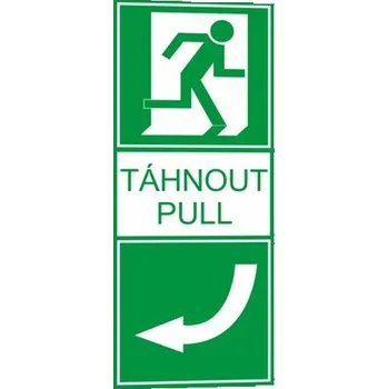 Traiva s.r.o. Táhnout - zprava doleva fotoluminiscenční samolepka na dveře nouzového východu Verze: Samolepka 100 x 200 mm tl. 0.4 mm - fotoluminiscenční - Kód: 02640