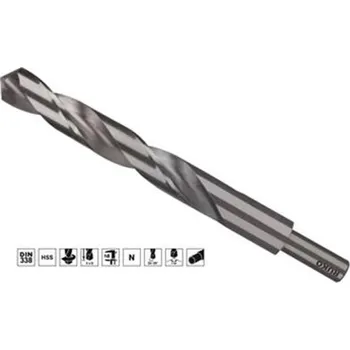Vrták Ruko 2004165 - Vrták do kovu pr. 16,5 mm délka 184 mm zúžená válcová stopka pr. 13mm, středně dlouhý, vybrušovaný, HSS