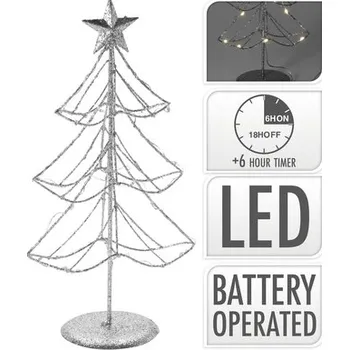 Vánoce Stromek s hvězdou LED stříbrný