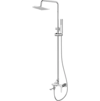 Sprchový set Invena Glamour vanová sada se sprchou na stěnu s dešťovou sprchou chrom AU-05-B01