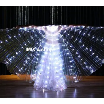 Karnevalový doplněk LED křídla ISIS BÍLÁ - 216 diod