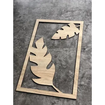 Obraz Home Deco 3D dřevěná dekorace na zeď - Palmové listy 30x50cm