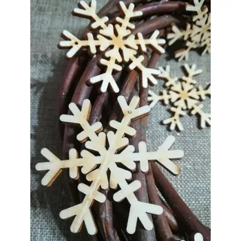 Vánoční dekorace Dřevěná vločka k nalepení č.1