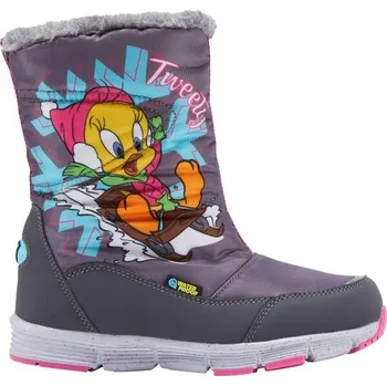 Dívčí sněhule Dětská zimní obuv LOONEY TUNES CHILLIN HIGH II WP TWEETY 32 Šedá, Mix