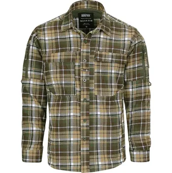Pánská košile Flanelová košile Contractor - hnědá/zelená, vel.3XL