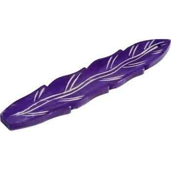 Vonná tyčinka Stojánek na vonné tyčinky Mangové dřevo Pírko fialové (mangové dřevo )