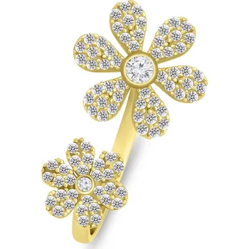 Prsten Brilio Silver Půvabný pozlacený otevřený prsten se zirkony RI075Y + 2 měsíce na vrácení zboží