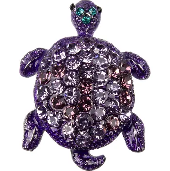 Brož Brož želva zdobená zirkony, fialové barvy, 9001786-1