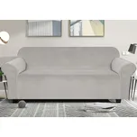 Elastický plyšový potah na dvoumístnou pohovku BestBerg / světle šedá