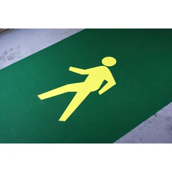 Lepicí páska Zeleno-žlutá korundová protiskluzová páska s potiskem FLOMA Walkway System - 5 m x 100 cm (80081216) FLOMAT