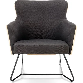 Jídelní židle Křeslo Halmar CHILLOUT tmavě šedá / dub přírodní / černá (1p=1szt)