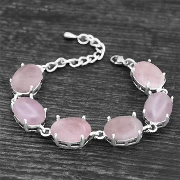 Náramek Dámský náramek z broušených kamenů růženínu