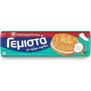 Papadopoulou sušenky GEMISTA plněné kokosovým krémem 200g