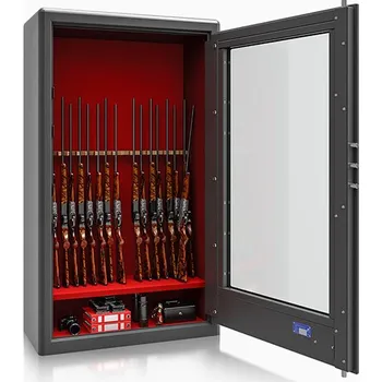 Trezor Metalk Luxusní prosklená skříň na sedmnáct zbraní Cicogna, black/white
