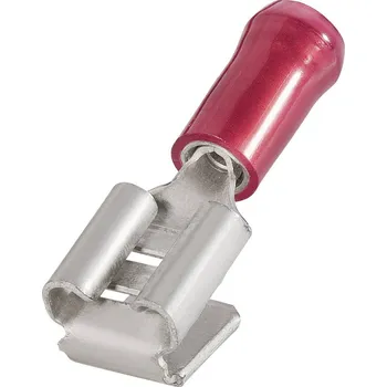 TE Connectivity 160834-2 faston zásuvka s odbočkou Šířka zástrčky: 6.3 mm Tloušťka konektoru: 0.8 mm 180 ° částečná izolace červená 1 ks