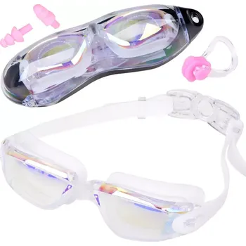 Plavecké brýle UV ochrana a anti-fog se špunty do uší a nosu