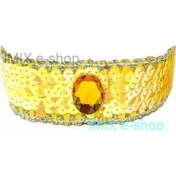 Čelenka Flitrová čelenka pružná Sytě žlutá