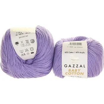 Příze Příze Baby Cotton, 3420, světle fialová