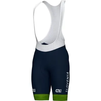 Cyklistické kalhoty ALÉ Cyklistické kalhoty krátké s laclem - SLOVENIAN FEDERATION PRIME 2024 - modrá/zelená M