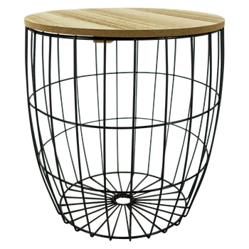 Konferenční stolek Odkládací stolek S, ø 30 × 32 cm, MDF dřevo, kov 777881-3