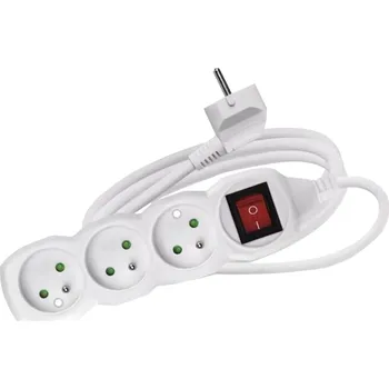 vypínač a zásuvka EMOS Prodlužovací kabel s vypínačem | 3 zásuvky, 230 V / 3 m, (1 mm²) - P1313