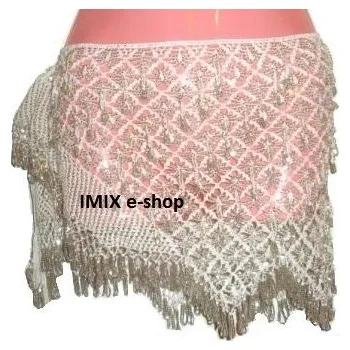 Šátek Profesionální korálkové šátky MANHAR Bílá