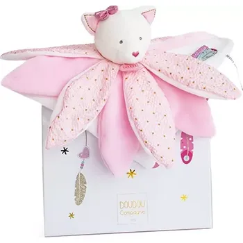 plyšák Dárková sada - plyšový muchláček Růžová kočka 26 cm