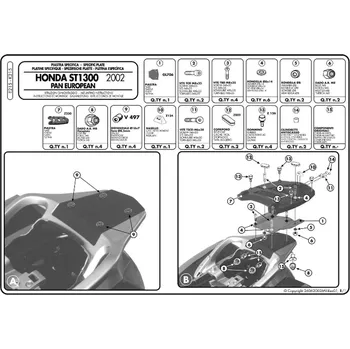 Nosič na motocykl a skútr KAPPA CENTRÁLNÍ NOSIČ KUFRU HONDA ST 1300 PAN EUROPEAN (02-14) ( S MONOKEY ŠTÍTKEM )