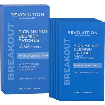 Pleťová maska Revolution Skincare Pick-Me-Not Blemish Patches Salicylic Acid ( 60 ks ) - Čisticí náplasti pro problematickou pleť