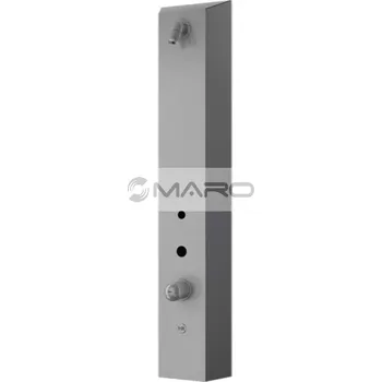 Sanela Panel sprchový nerezový SLZA 32 nástěnný žetonový RFID, pro dvě vody, regulace směšovací baterií, 24V DC, 89321