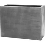 Pottery Pots Venkovní květináč obdélníkový Jort L, Grey (barva šedá), kolekce Natural, kompozit Fiberstone, d 95 cm x š 38 cm x v 72 cm, objem cca 252 l