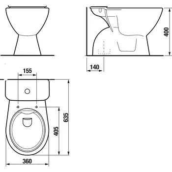 Klozet Jika Lyra Plus náhradní mísa k WC kombi RIMLESS vodorovný odpad H8247260000001