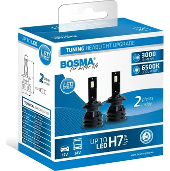 Autožárovka Žárovka 12/24V H7 LED 3000LM kompletní 2 kusy v balení BOSMA 7626, , ,