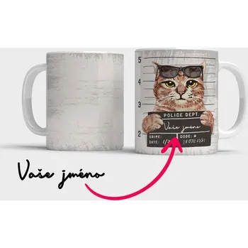 Hrnek Kocour se jménem - Žlutá