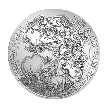 1 unce stříbrná mince Rwanda Nashorn 2012