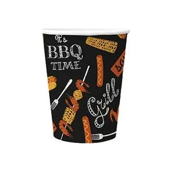 Jednorázové nádobí Papírový kelímek PAW Eco 250 ml BBQ Party black [8 ks],rychlé dodání