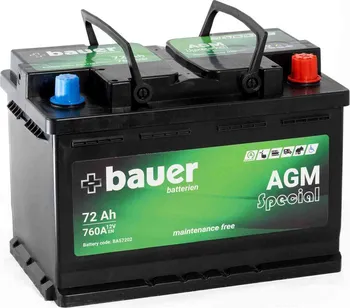 Autobaterie Bauer Batterien BA57202 AGM 12V 72Ah 760A