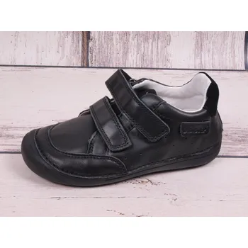 Dívčí bačkory D.D.step Celoroční kožené boty obuv D. D. step S063-42369 černé BAREFOOT velikost: 34