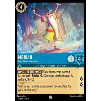 Sběratelská karetní hra Lorcana SSK 142/204 Merlin - Back from Bermuda - Shimmering Skies Stav: Near Mint, Verze: HOLO